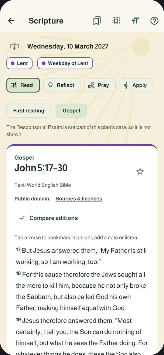 Today’s readings