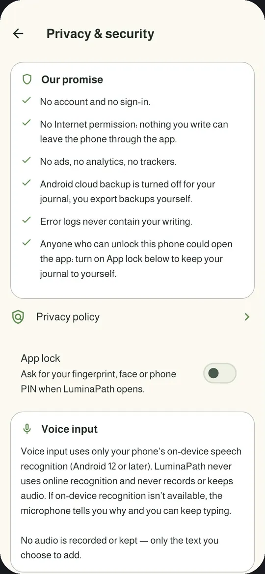 Privacy and security